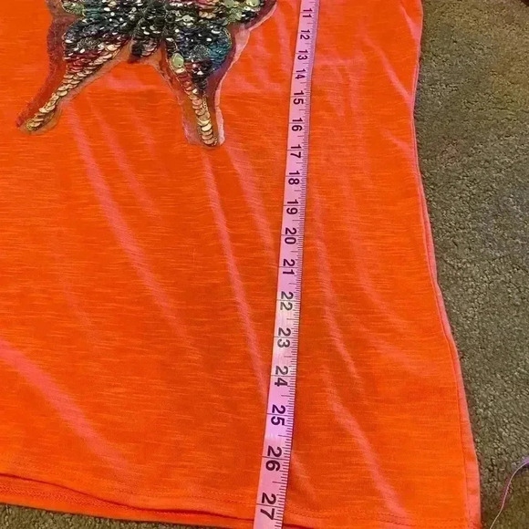 Women's Butterfly Sequin Shimmer Decorative Two-Third Sleeve Poly Large - Picture 11 of 11